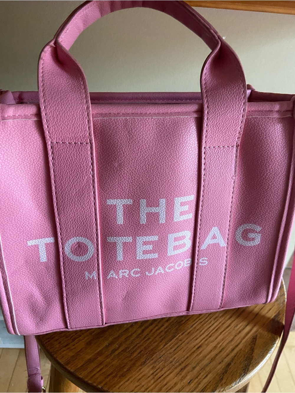 Marc Jacobs The Tote Bag Pink Medium Leather Crossbody Satchel
